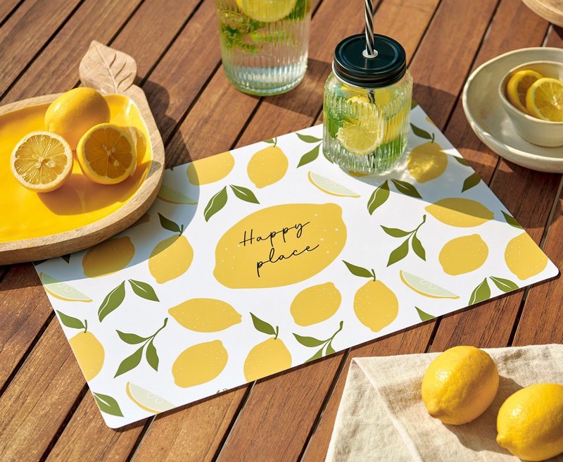 ZELLER Tischset Lemons weiss gelb 