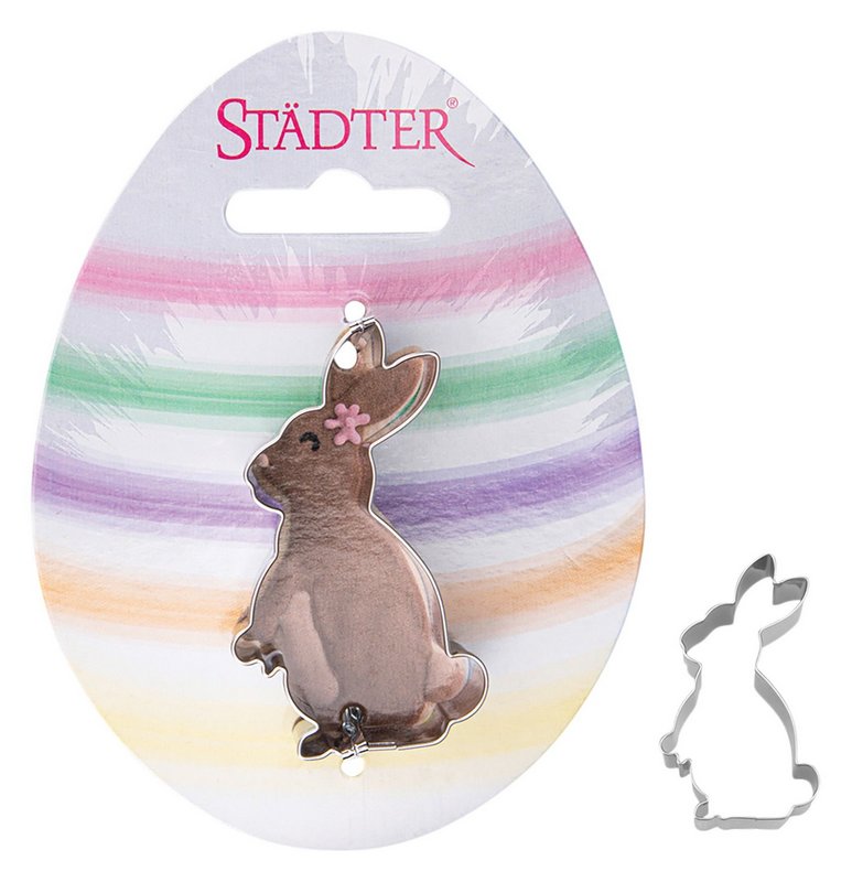STÄDTER Ausstecher Hase auf Karte 6 cm Edelstahl 