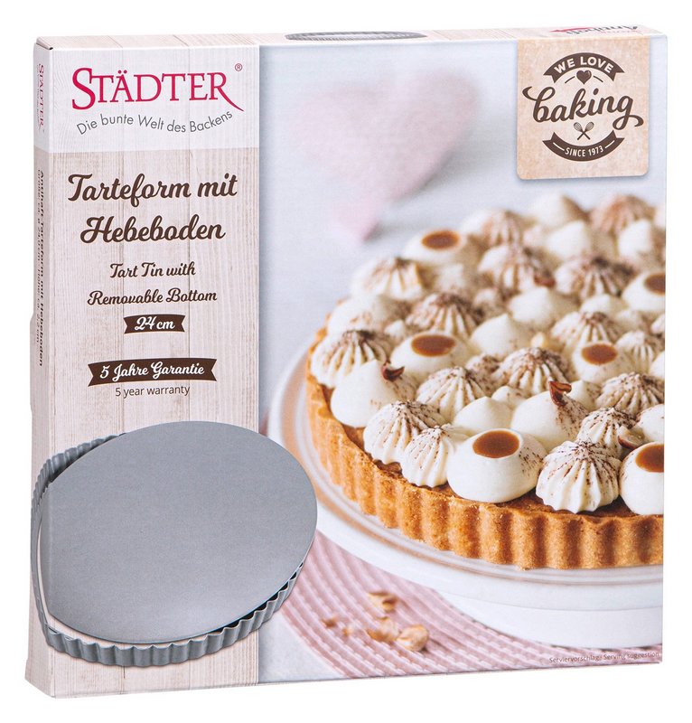 STÄDTER Tarteform mit Hebeboden 24x2.2 cm silber We love Baking 