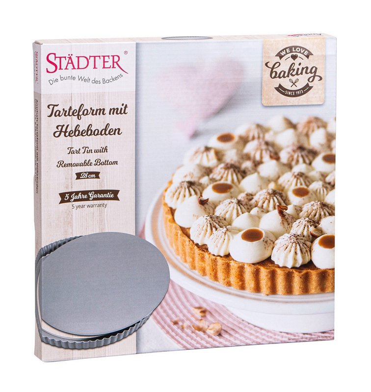 STÄDTER Tarteform mit Hebeboden 28x2.2 cm silber We love Baking 