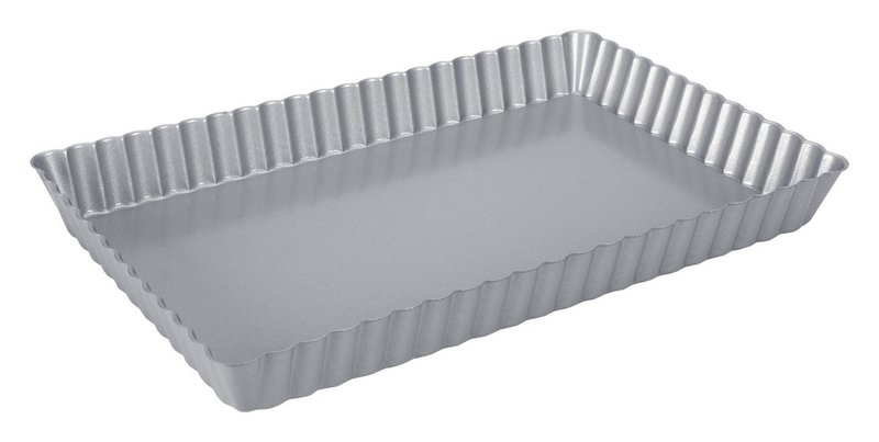 STÄDTER Tarteform mit Hebeboden 28x18x3 cm silber We love Baking 