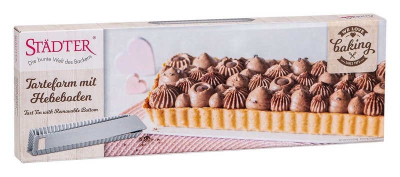 STÄDTER Tarteform mit Hebeboden 35.5x11.5x2.5 cm silber We love Baking 
