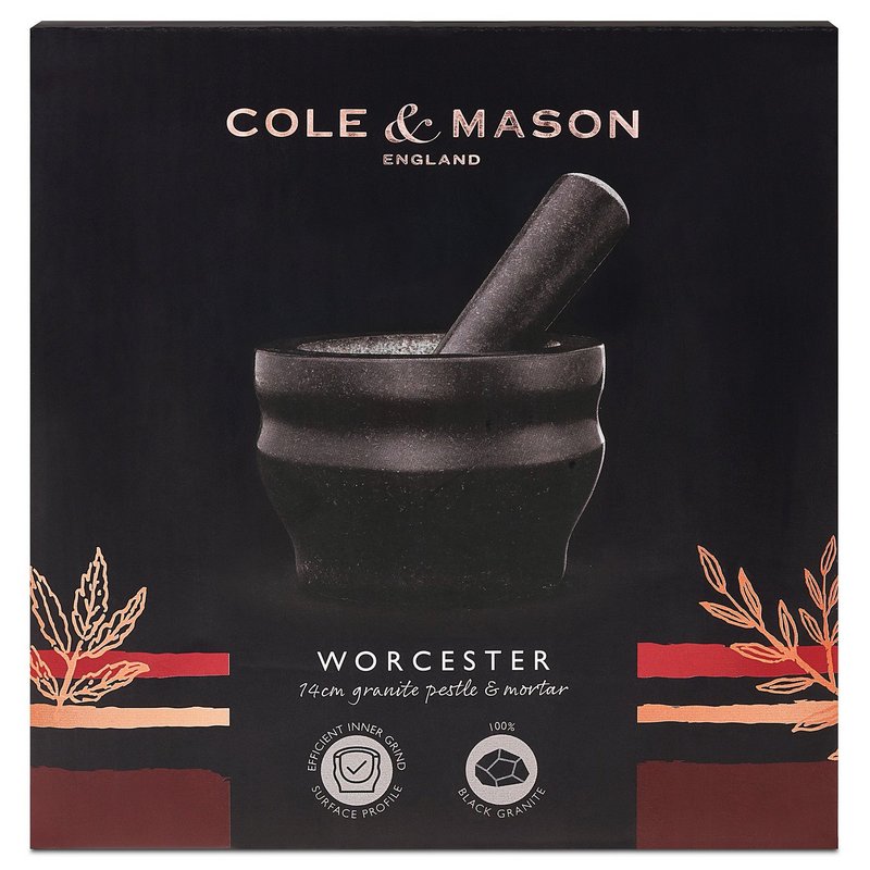 COLE MASON Mörser mit Stössel Granit schwarz 