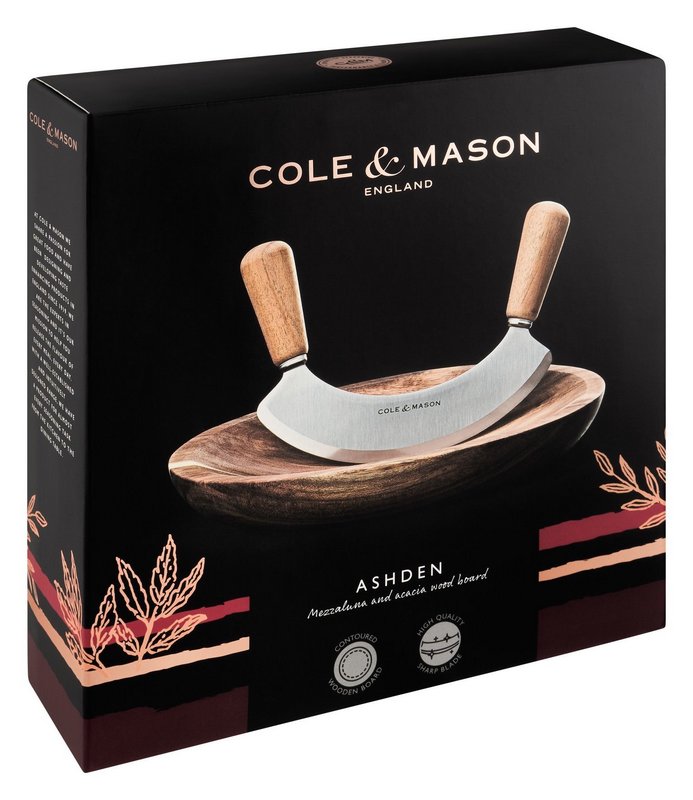 COLE MASON Wiegemesser mit Brett Ashden Akazie 