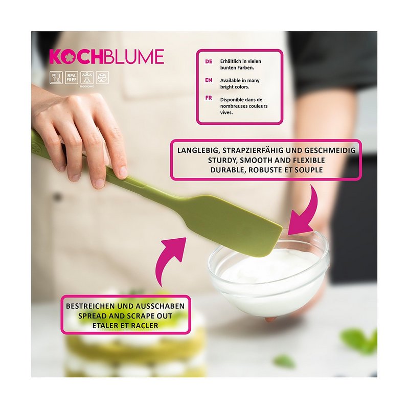 KOCHBLUME Teigschaber L türkis 