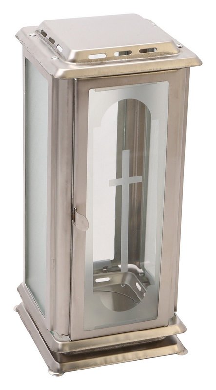 LIENBACHER Grablaterne mit Türe und Erdspiess Inox 