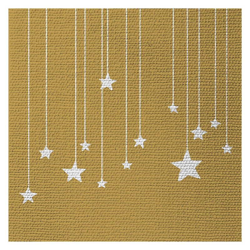 PPD Servietten Stars on Canvas gold 