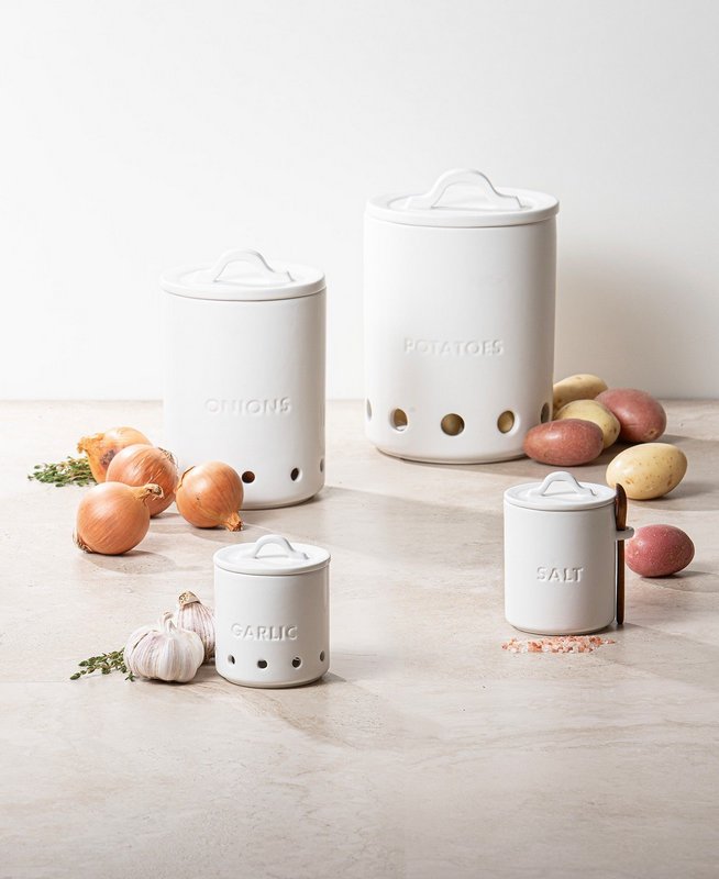 LADELLE Vorratstopf Essentials Garlic weiss Keramik 