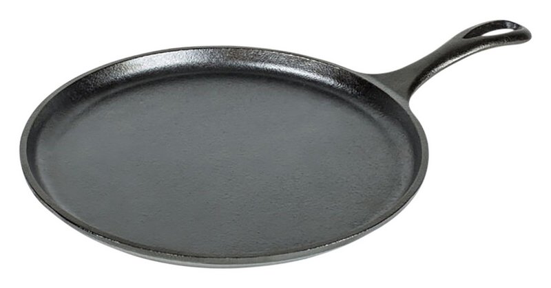 LODGE Grillplatte mit Stiel Gusseisen 26.6cm 