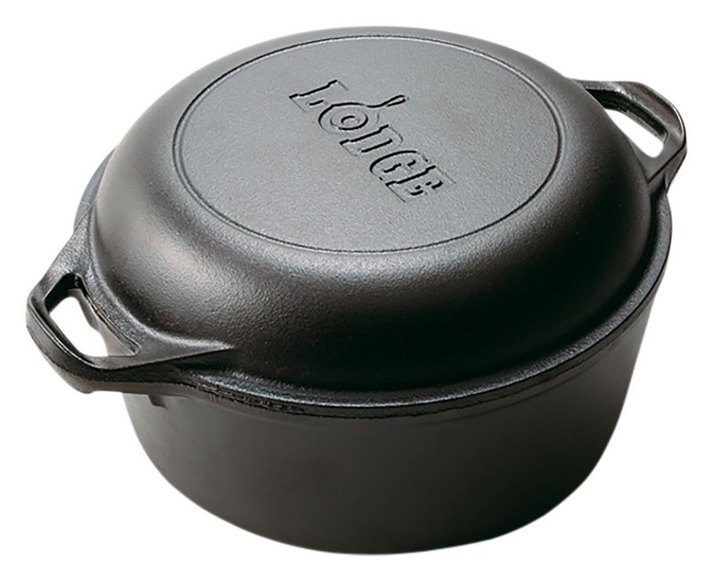 LODGE Dutch Oven Double Grilltopf mit Deckelpfanne 26 cm 
