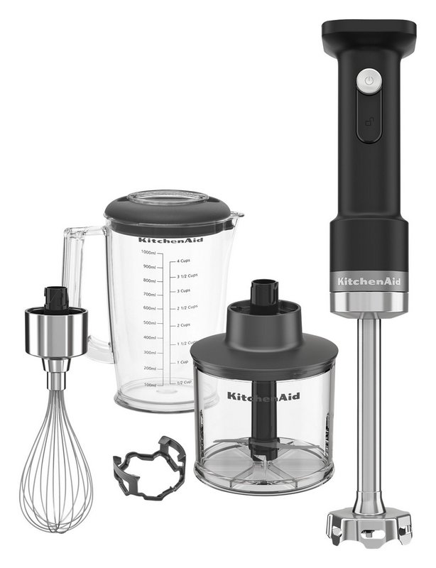 KITCHENAID Stabmixer kabellos mit Zubehör schwarz matt 
