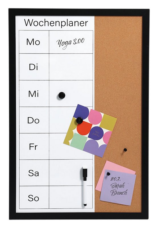 ZELLER Memobord Wochenplaner schwarz 