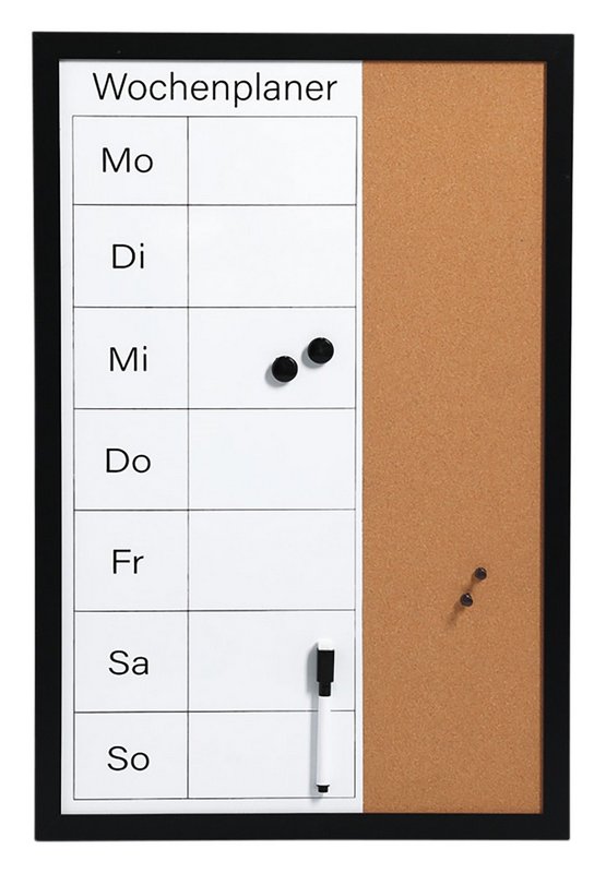 ZELLER Memobord Wochenplaner schwarz 