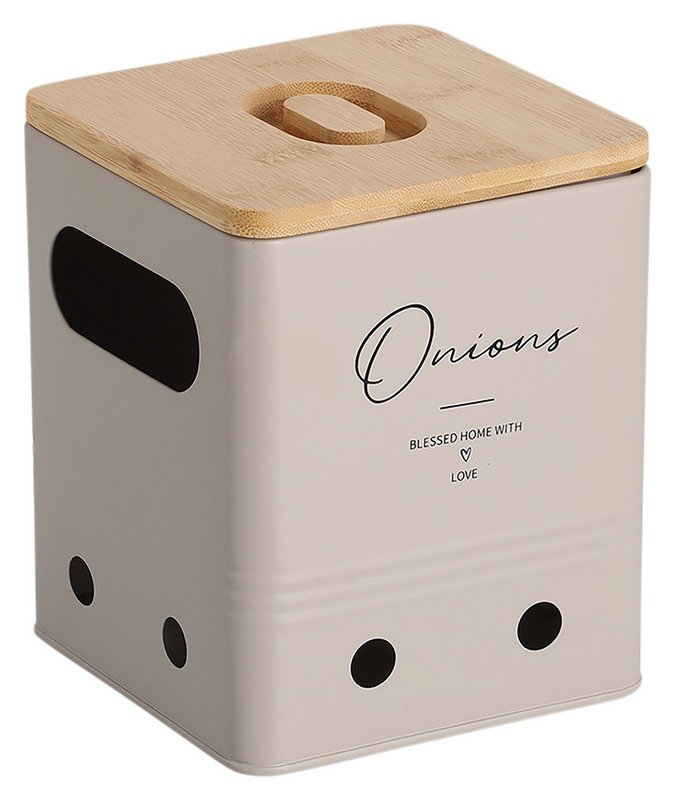 ZELLER Vorratsdose Onions mit Bambusdeckel greige 2400ml 