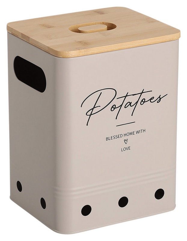ZELLER Vorratsdose Potatoes mit Bambusdeckel greige 5100ml 