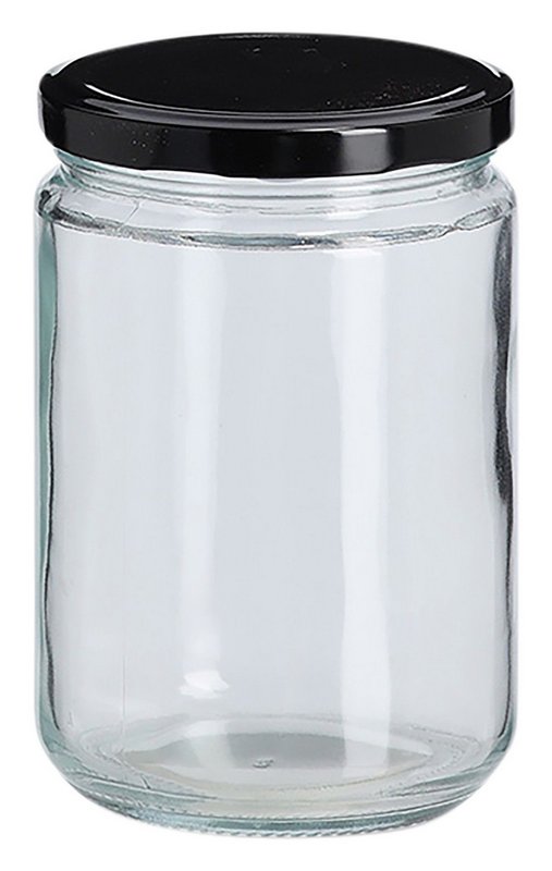 ZELLER Einmachglas mit Metalldeckel schwarz 550ml 
