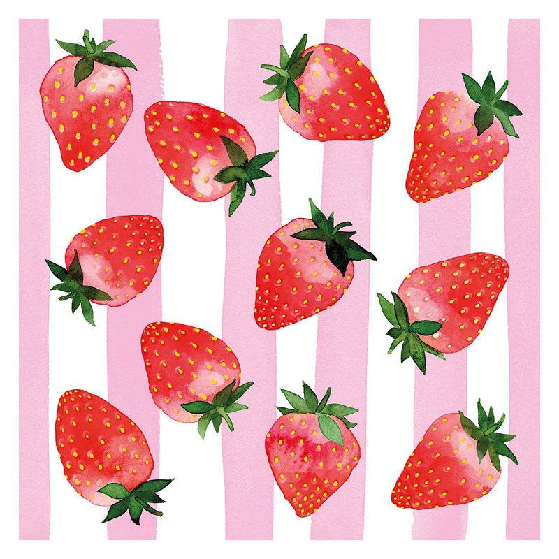 PPD Servietten Strawberry Stripes 