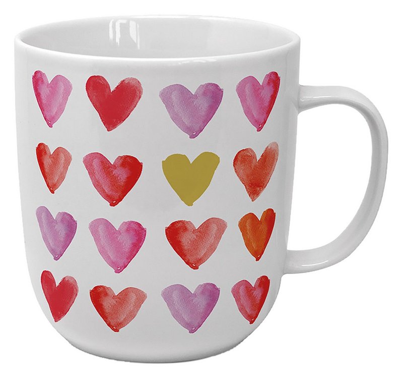 PPD Henkelbecher Aquarell Hearts 