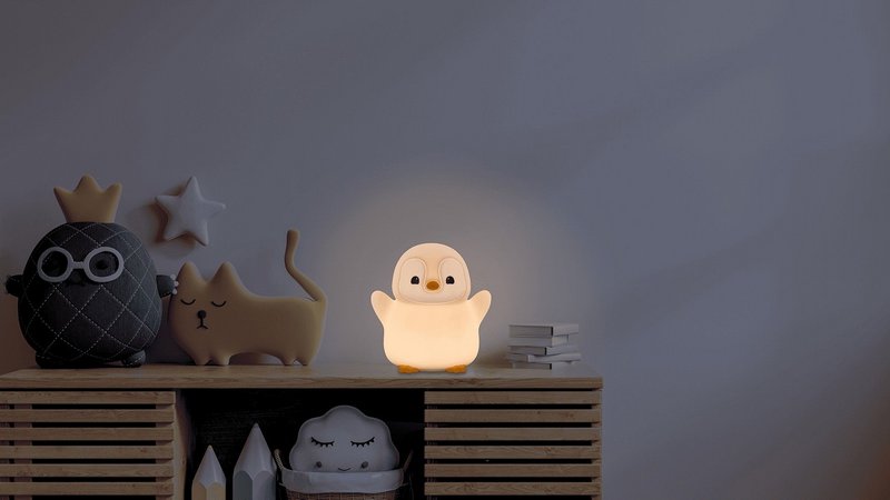 TFA Nachtlicht LED Pinguin hellgrau 
