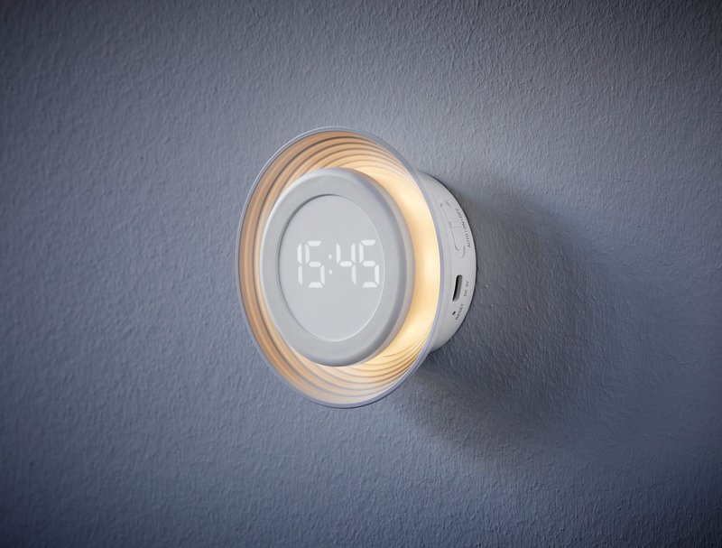 PHILIPPI Nachtlicht LED Moonlight mit Uhr und Sensor weiss 