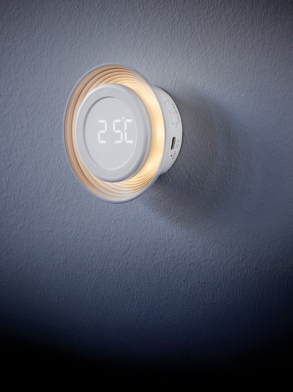 PHILIPPI Nachtlicht LED Moonlight mit Uhr und Sensor weiss 