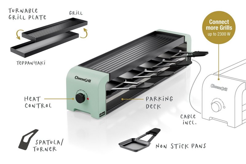 STÖCKLI Raclettegrill CheeseGrill 4 Connect mint green 