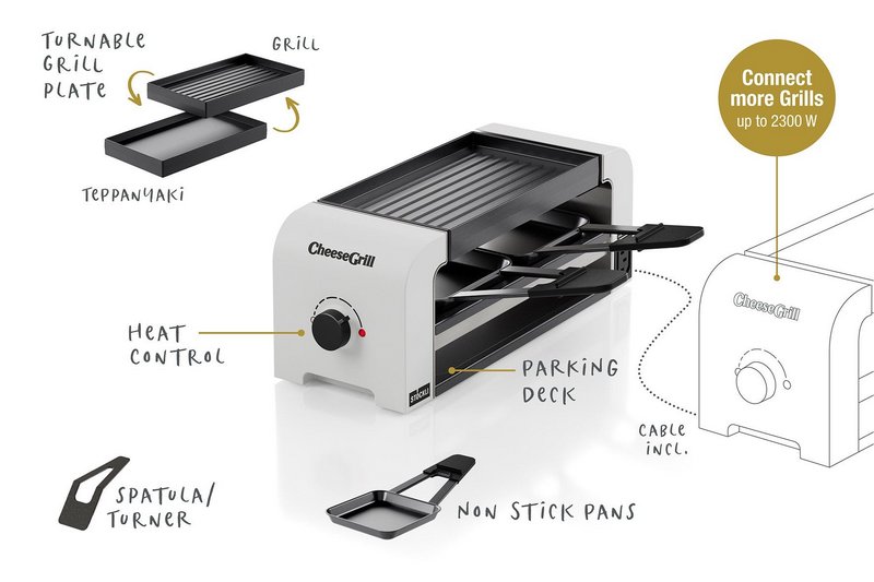 STÖCKLI Raclettegrill CheeseGrill 2 Connect white 
