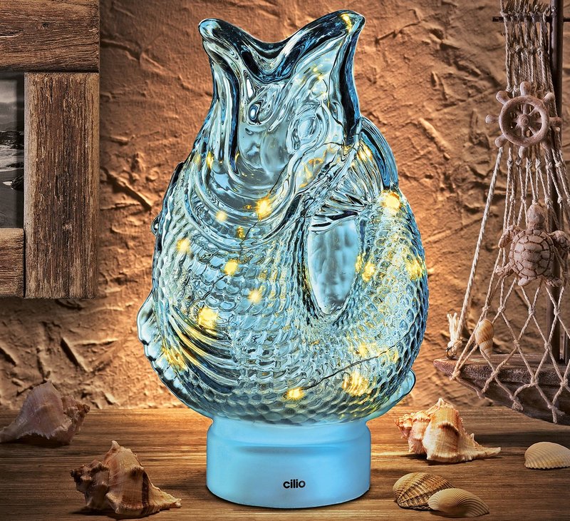 CILIO Dekoleuchte Nemo Glas blau 