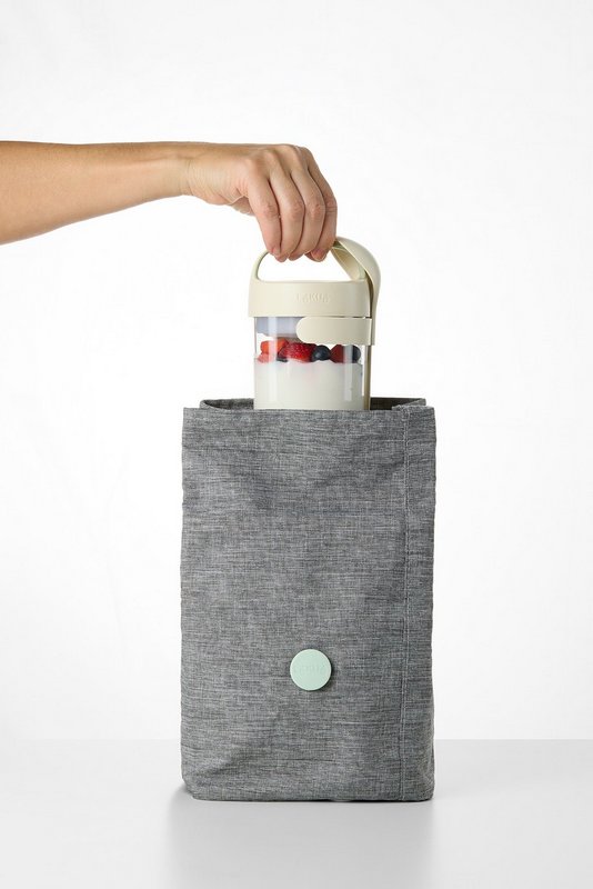 LEKUE Joghurtbecher To Go mit Löffel 0.4 l beige 