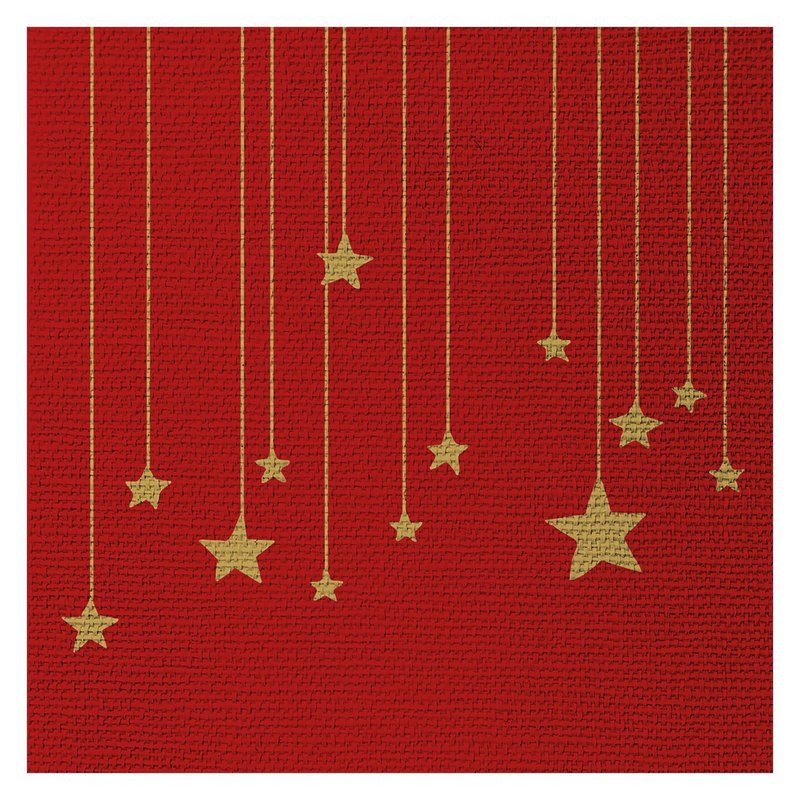 PPD Servietten Stars on Canvas red 