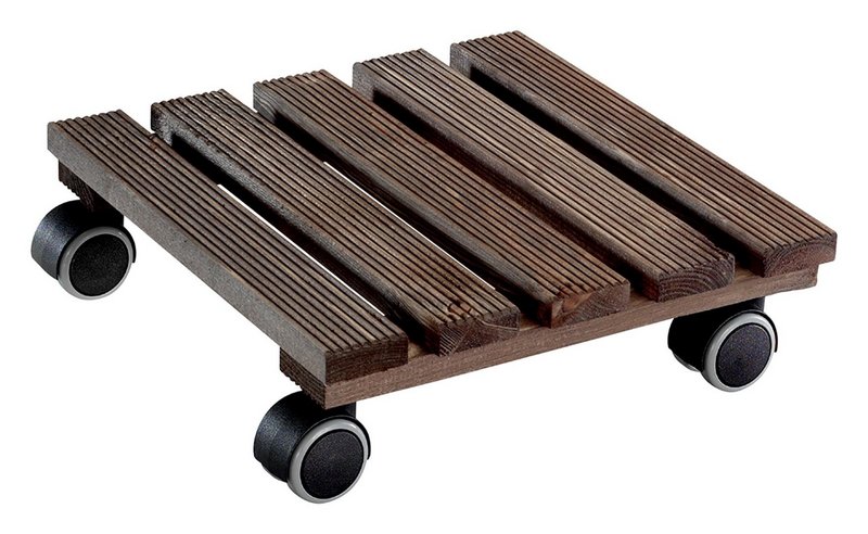 WAGNER SYSTEM Pflanzenroller Country 28x28 cm dunkelbraun 