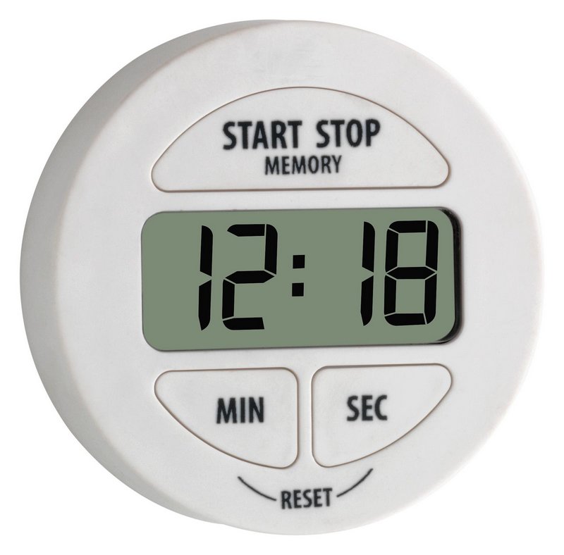 TFA Timer und Stoppuhr weiss ø 5.5 cm 