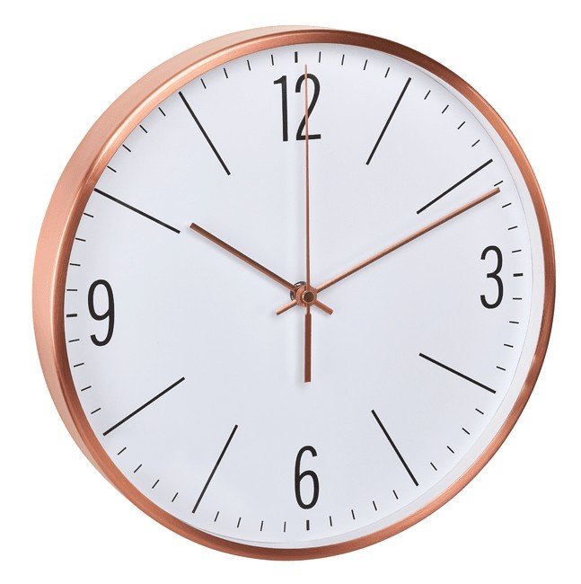TFA Funk Wanduhr Kupfer 