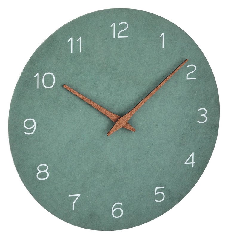 TFA Wanduhr mit Holzzeiger jadegrün 