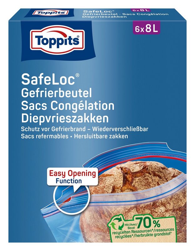 TOPPITS Gefrierbeutel Safe Loc 8 l 
