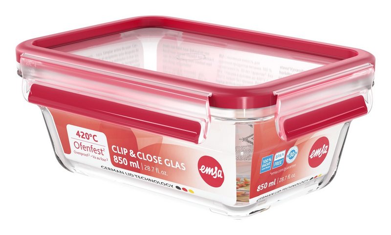 EMSA Dose Glas Clip&Close rechteckig 0.8l 