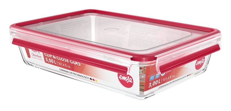 EMSA Dose Glas Clip&Close rechteckig 3.0l 