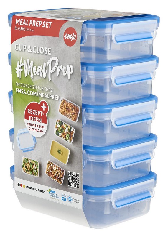 EMSA Dose Clip & Close Mealprep Set 5 Stück 0.8 l 