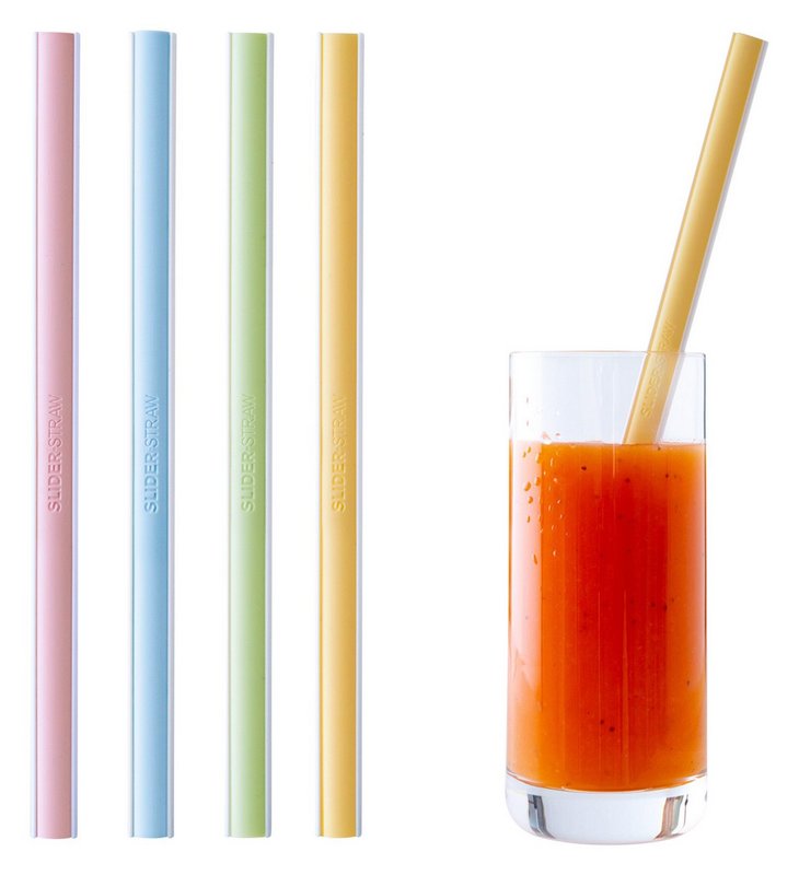 SLIDER STRAW Trinkhalm assortiert 4 Stück 21.5 cm 