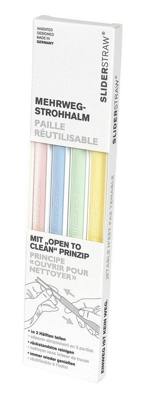 SLIDER STRAW Trinkhalm assortiert 4 Stück 21.5 cm 