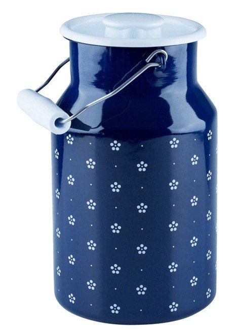 RIESS Milchkanne mit Deckel 2 l blümchenblau 