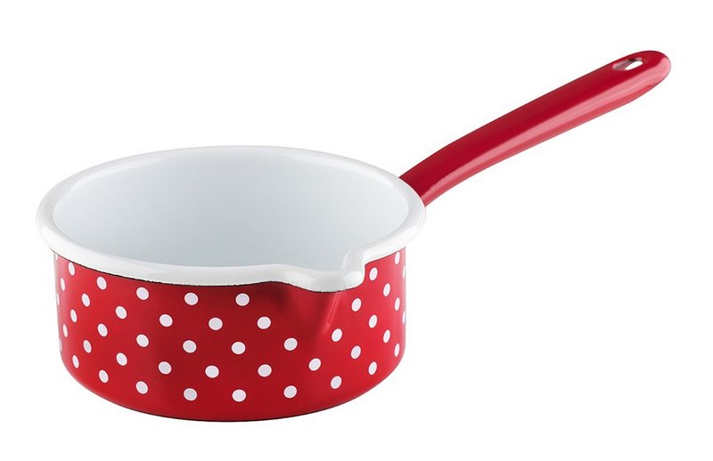 RIESS Stielkasserolle Pünktchen rot 0.75 l 14 cm 