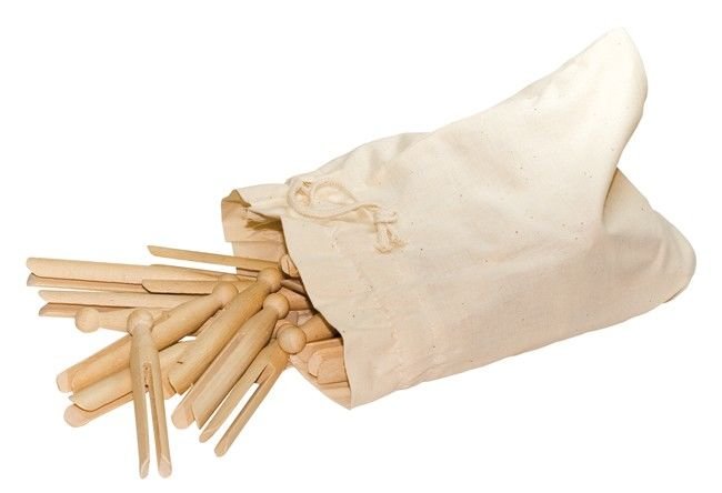 REDECKER Wäscheklammern im Baumwollbeutel 50 Stück 10.5 cm 
