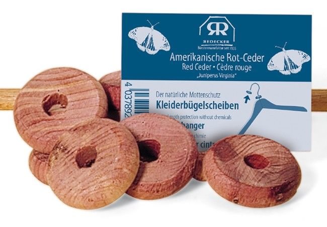 REDECKER Kleiderbügelscheiben Zedernholz 10 Stück ø 4.5 cm 