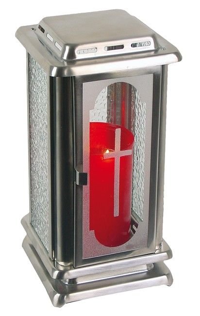 LIENBACHER Grablaterne mit Türe und Erdspiess Inox 
