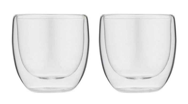 FOREVER Espressotasse Glas doppelwandig 2 Stück 80 ml 