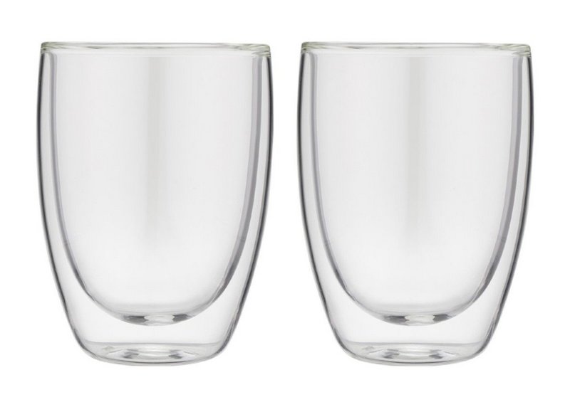 FOREVER Kaffeetasse Glas doppelwandig 2 Stück 200 ml 