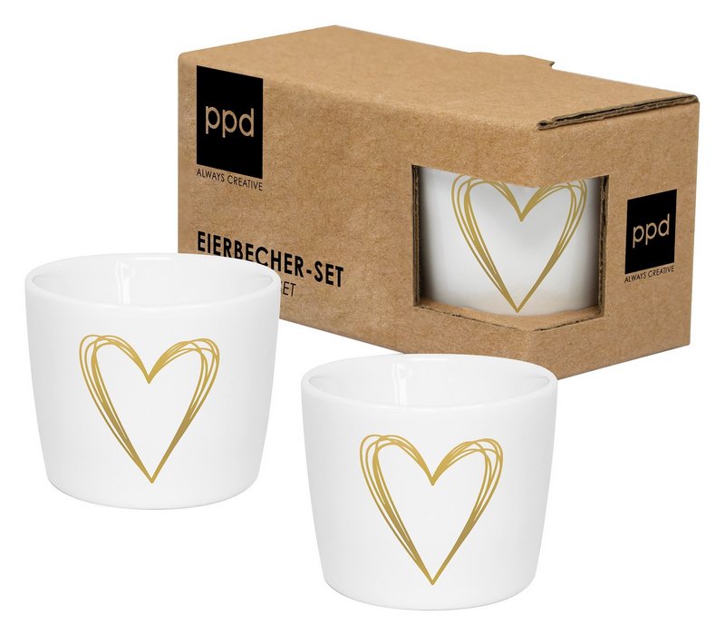 PPD Eierbecher Pure Heart weiss-gold 