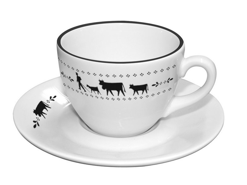 STEINLIN Kaffeetasse mit Untertasse Alpaufzug 