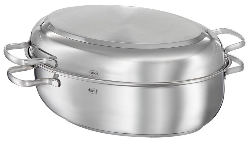 RÖSLE Bräter mit Deckel Fischbräter oval Elegance 